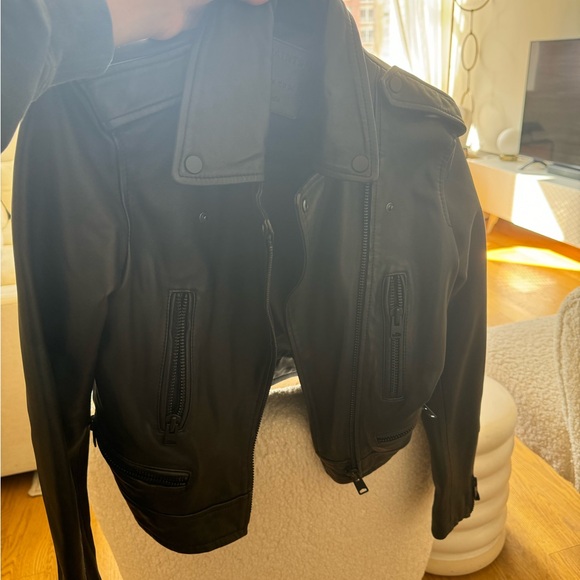 All Saint Leather Jacket - black with black hardware size 4/small - Picture 5 of 10